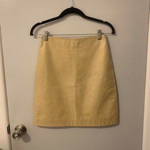Beige leather Calvin Klein mini pencil skirt